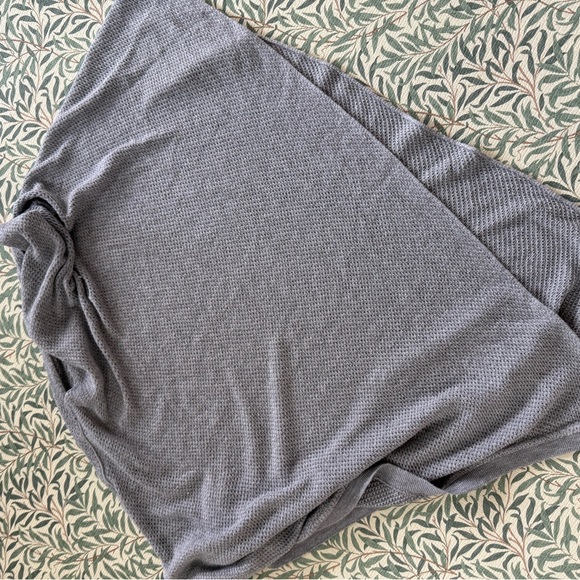 We are Amma Light Gray Knit Nursing Poncho - Comfortable Layering Wrap - Picture 3 of 5